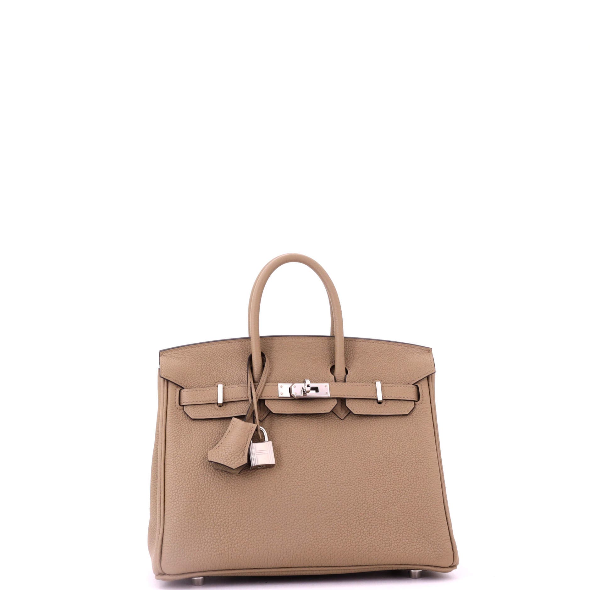 Pre-Owned Hermes Birkin Handbag Brown Togo with Palladium Hardware 25, Alternate, color, 