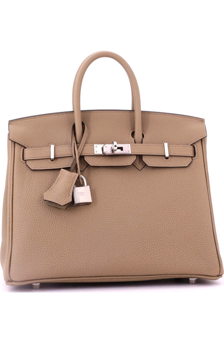 Pre-Owned Hermes Birkin Handbag Brown Togo with Palladium Hardware 25, Alternate, color,