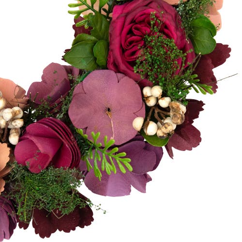 Northlight Wooden Floral Artificial Spring Wreath With Dried Pods In Red