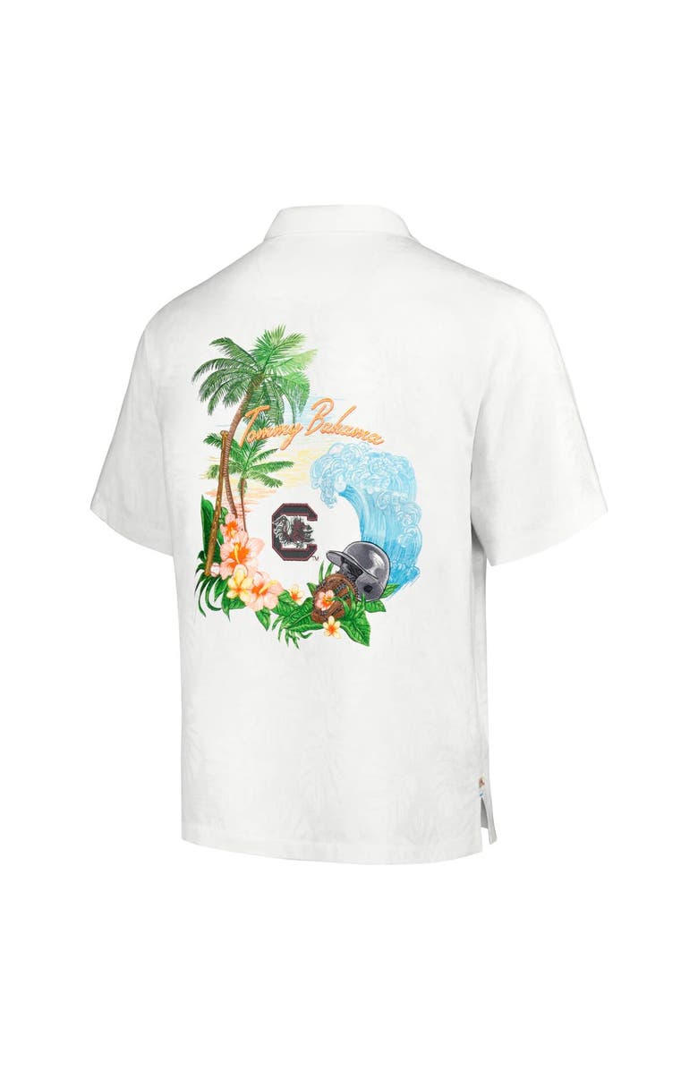 Tommy Bahama Men's Tommy Bahama White South Carolina Gamecocks Castaway Game Camp Button-Up Shirt, Alternate, color, 