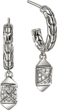 John Hardy Icon Stud Diamond Hoop Earrings