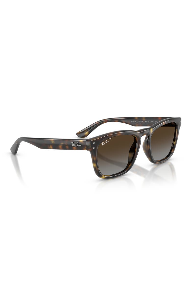 52mm Polarized Square Sunglasses, Alternate, color, HAVANA / POLAR LIGHT GREY
