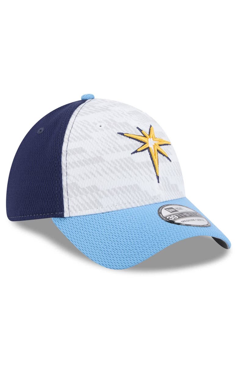 New Era Men's New Era Navy/Light Blue Tampa Bay Rays 2025 MLB Clubhouse 39THIRTY Flex Hat, Alternate, color,