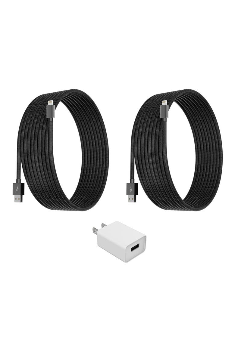Lightning USB Charge Adapter - Set of 2, Main, color, BLACK/ WHITE