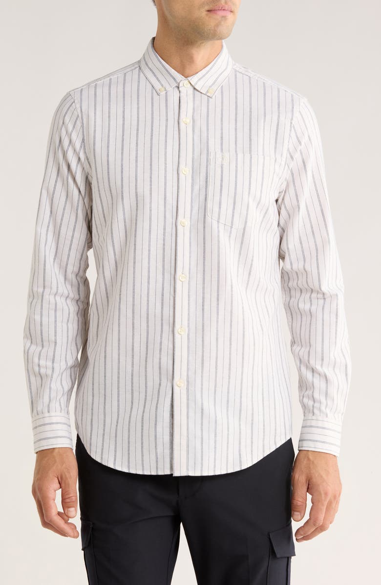 Original Penguin Oxford Stretch Half Zip Sweatshirt, Main, color, Birch