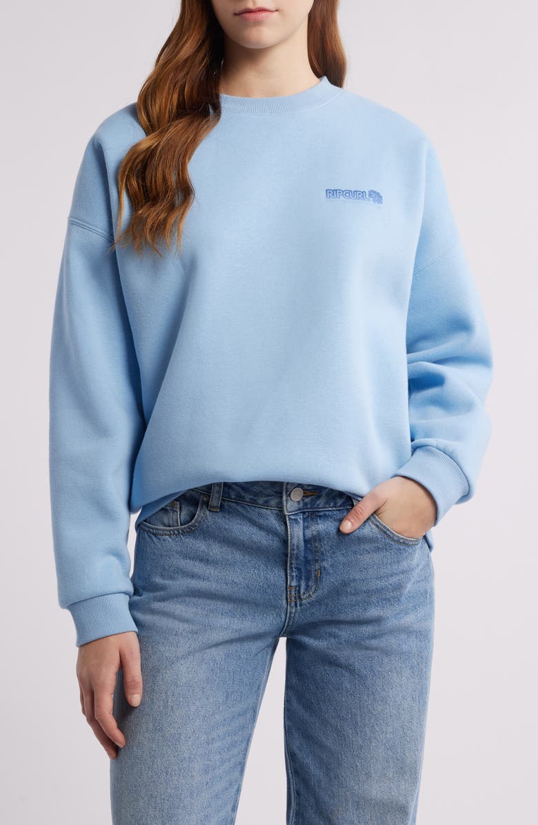 Rip Curl Ocean Heritage Graphic Sweatshirt, Main, color, Mid Blue