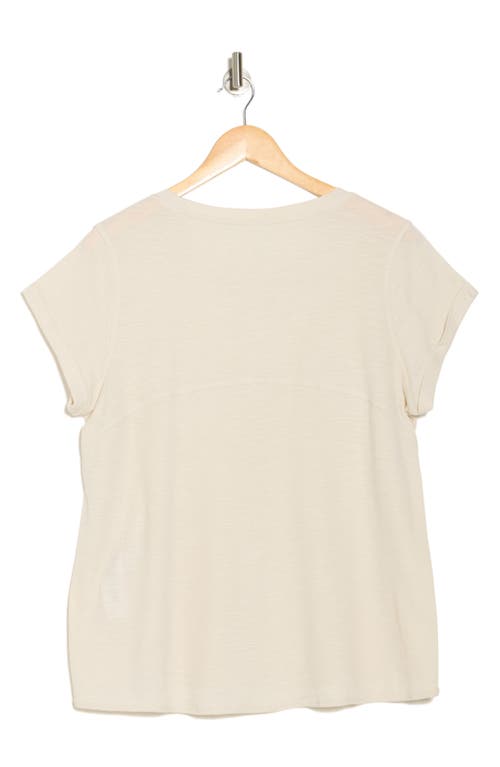 Dkny Mini Waffle Embroidered Logo T-shirt In Light City Khaki