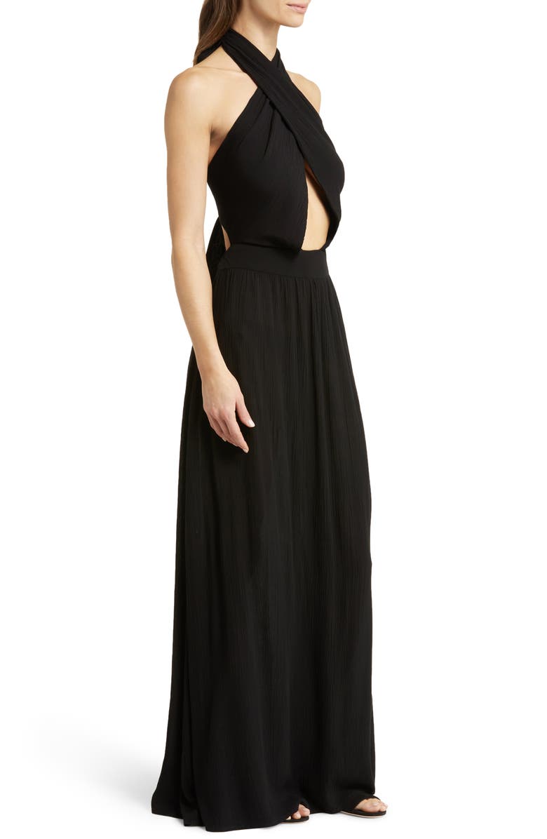 Elan Halter Cover-Up Maxi Dress, Alternate, color, 