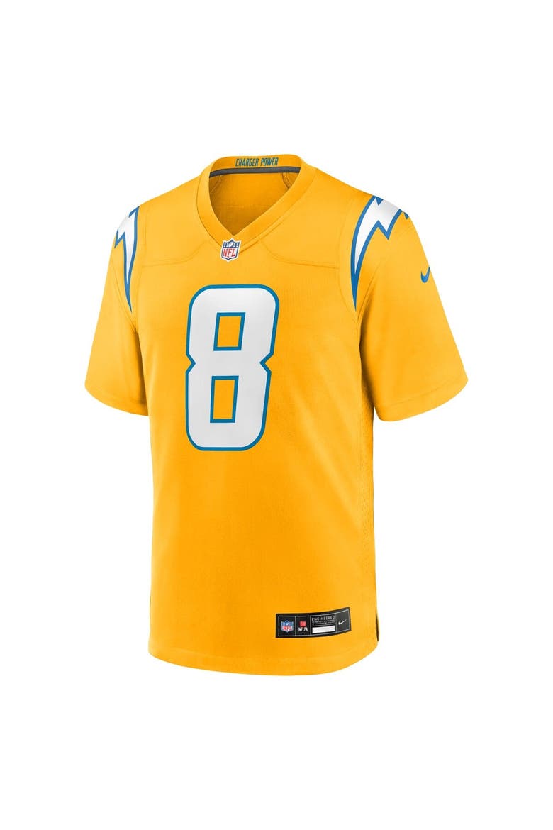 Men's Nike Omarion Hampton Gold Los Angeles Chargers Alternate Charger Power Game Player Jersey, Alternate, color, Gold