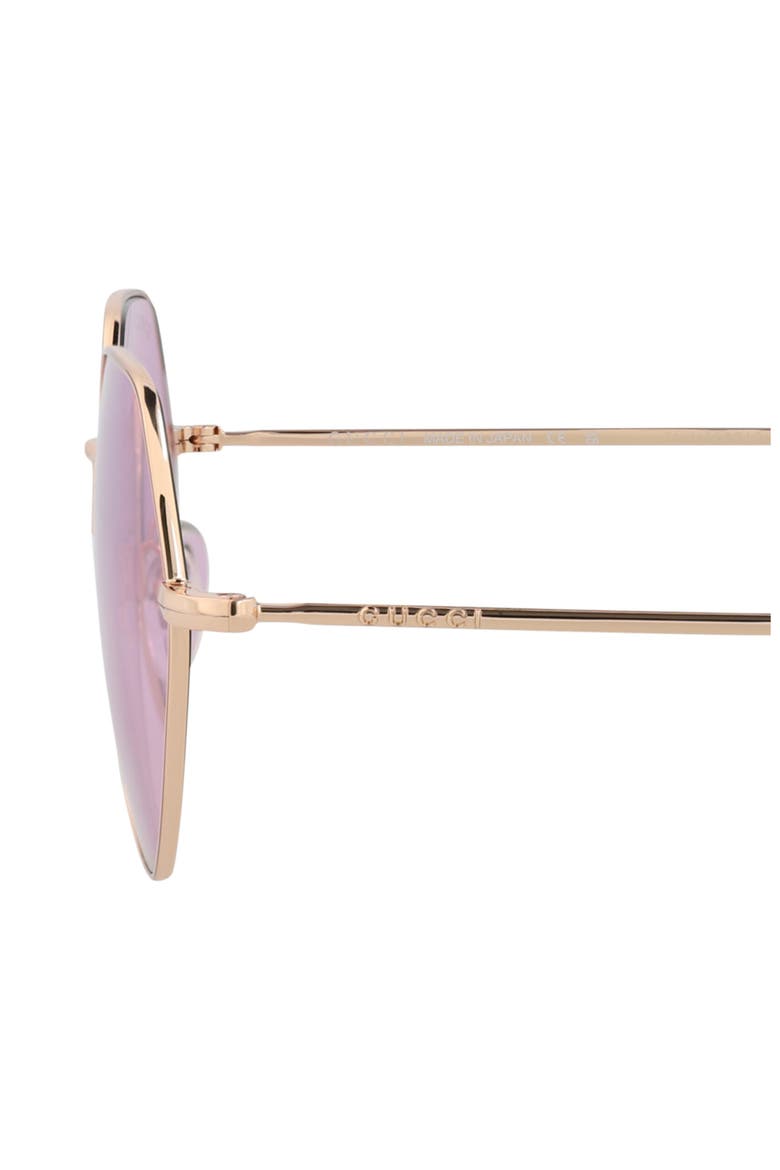 55mm Geometric Sunglasses, Alternate, color, GOLD GOLD PINK
