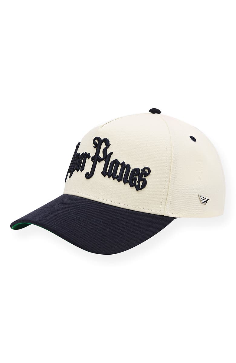 PAPER PLANES Old E A-Frame Snapback Baseball Cap, Alternate, color, Eggshell/ Navy