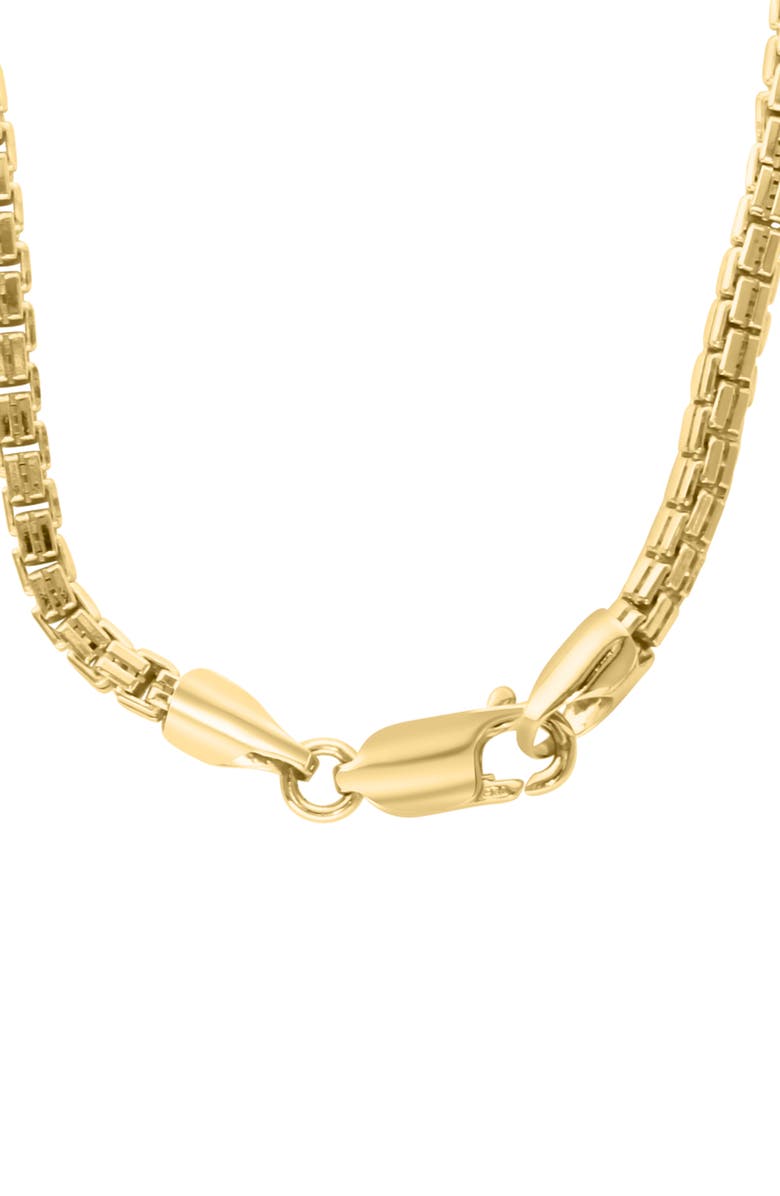 EFFY Men's 14K Gold Plated Sterling Silver Box Chain Necklace, Alternate, color, Yellow