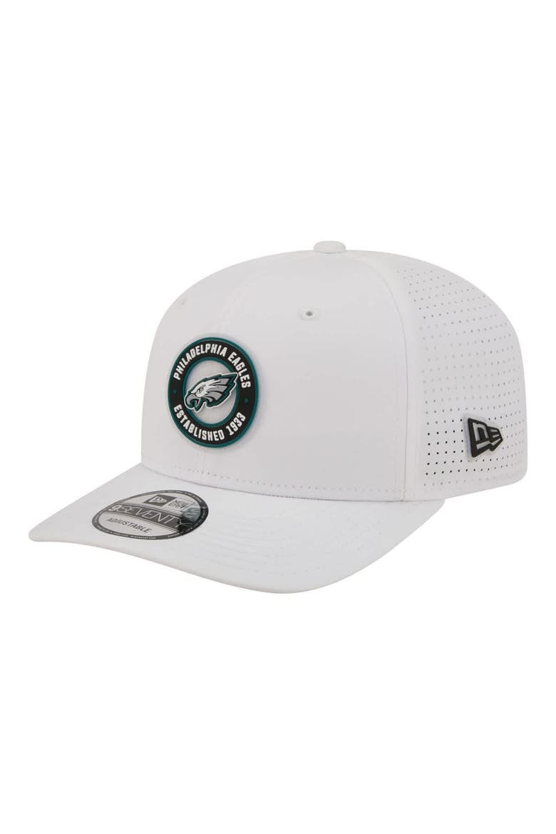 Men's New Era  White Philadelphia Eagles COOLERA 9SEVENTY Adjustable Hat, Main, color, White