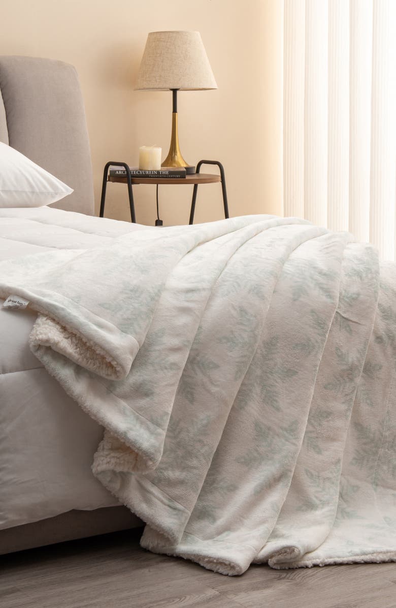 Woven & Weft Reversible Faux Shearling Blanket, Alternate, color, Ivory