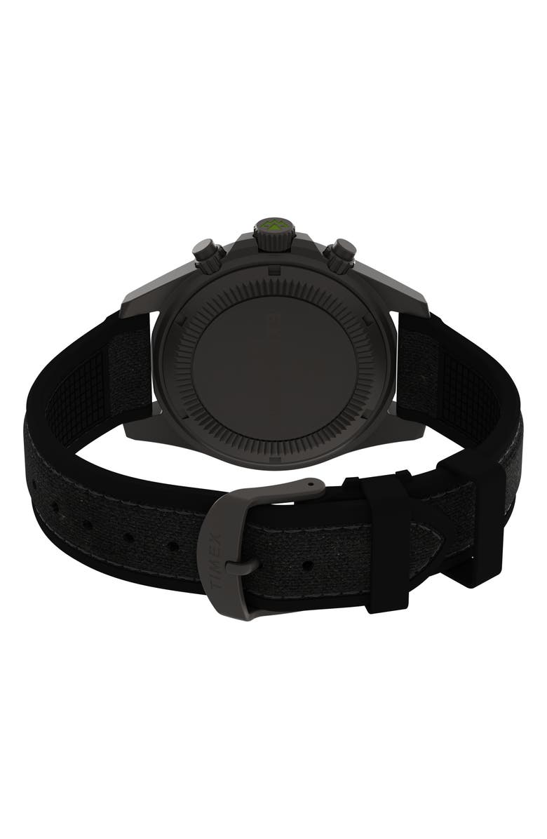 Timex<sup>®</sup> Expedition North<sup>®</sup> Field Chronograph Mixed Media Strap Watch, 43mm, Alternate, color, Black