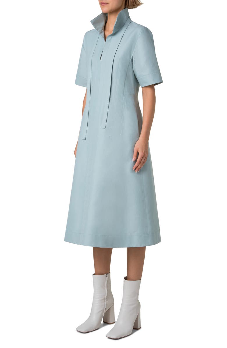 Akris Short Sleeve Poplin Dress & Tie Set, Alternate, color, 
