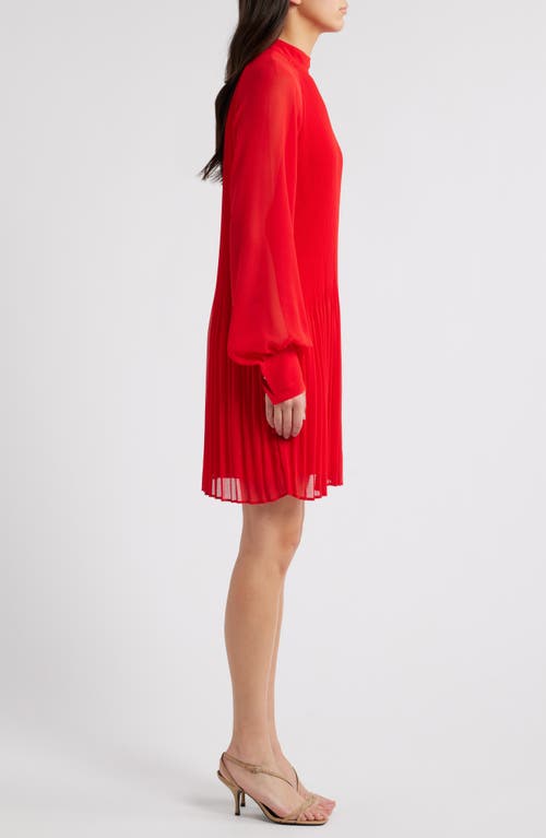 Hugo Boss Boss Dolumi Long Sleeve Shift Dress In Red