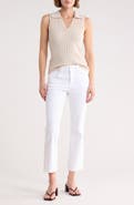 Democracy Scallop Fray Hem Crop Flare Leg Jeans