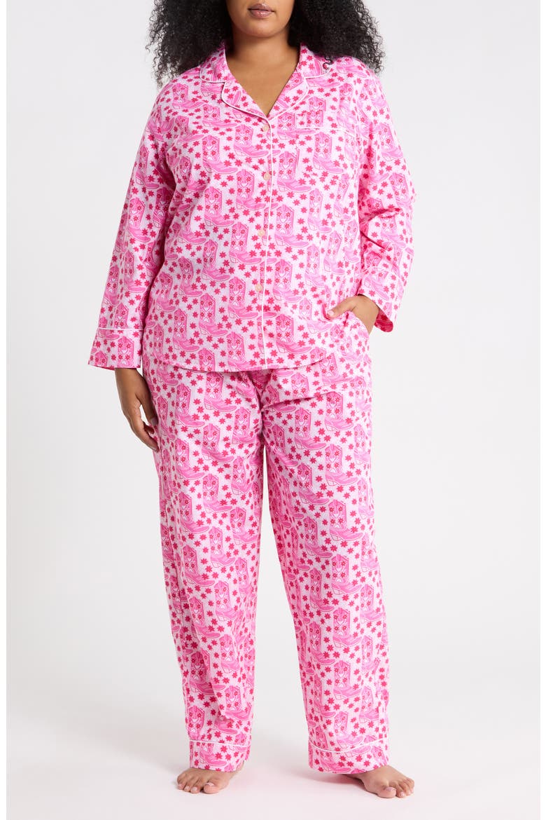 Printed Long Pajamas, Main, color, PARTY PINK