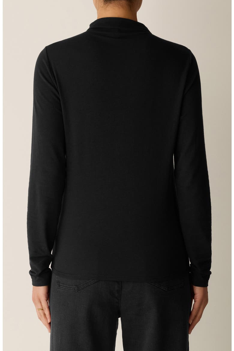 Funnel Neck Long Sleeve T-Shirt, Alternate, color, BLACK