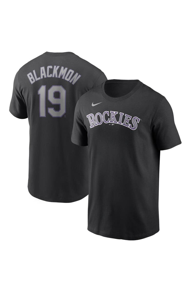 Nike Men's Nike Charlie Blackmon Black Colorado Rockies Name & Number T-Shirt, Main, color, Black