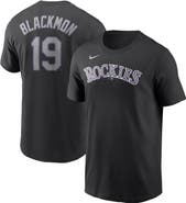 Nike Men's Nike Charlie Blackmon Black Colorado Rockies Name & Number T-Shirt