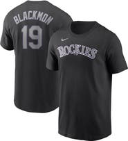 Nike Men's Nike Charlie Blackmon Black Colorado Rockies Name & Number T-Shirt