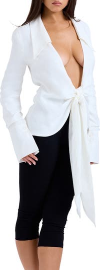 Hope Drape Front Tie Shirt