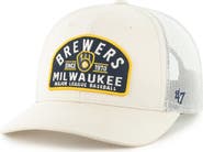 '47 Men's '47 Cream Milwaukee Brewers Leland Adjustable Trucker Hat