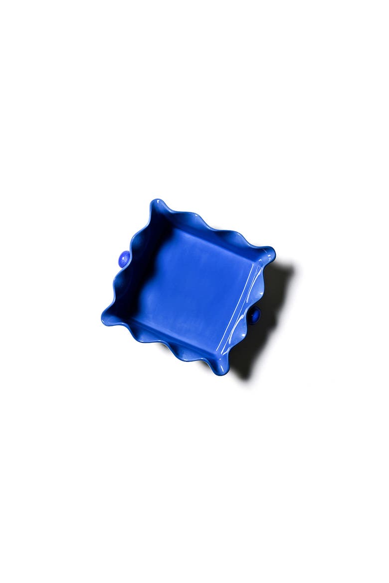 Iris Blue Pip Square Ruffle Casserole, Alternate, color, Blue
