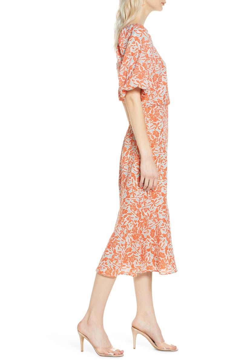 Chelsea28 Floral Print Blouson Midi Dress, Alternate, color, 