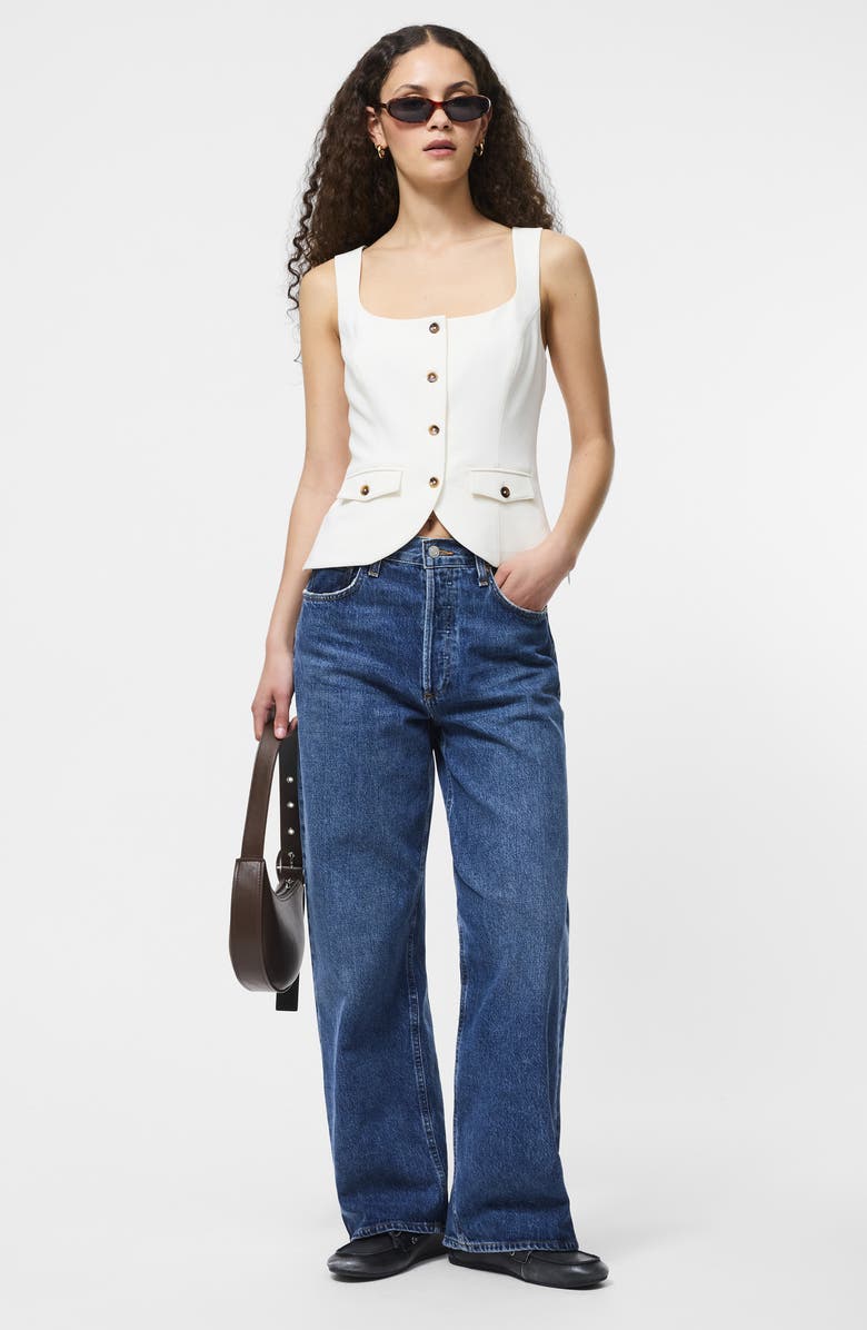 French Connection Azra Twill Vest, Alternate, color, Porcelain Cream