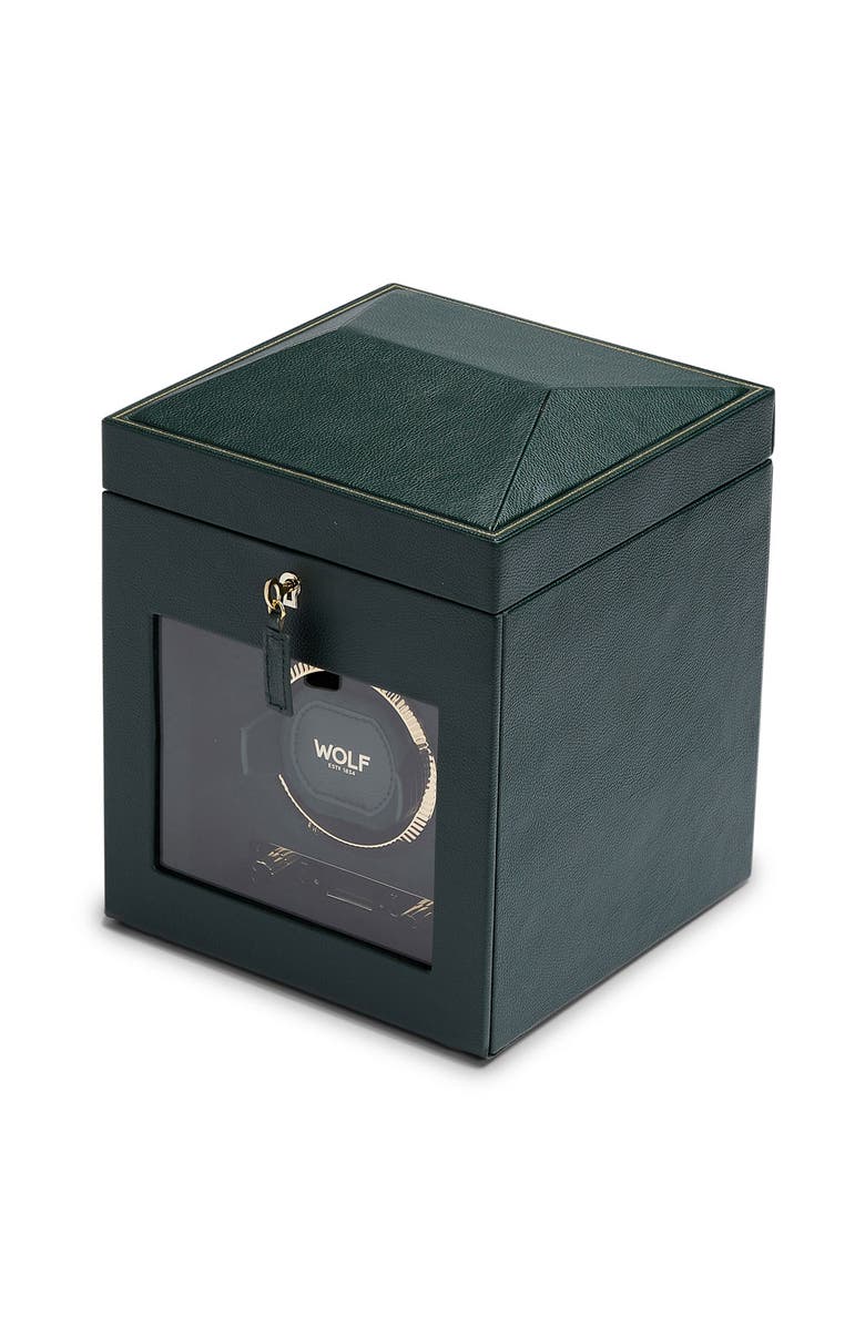 WOLF British Racing Single Watch Winder with Storage, Alternate, color, Green