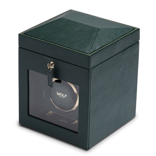 Wolf British Racing Single Watch Winder With Storage In Green