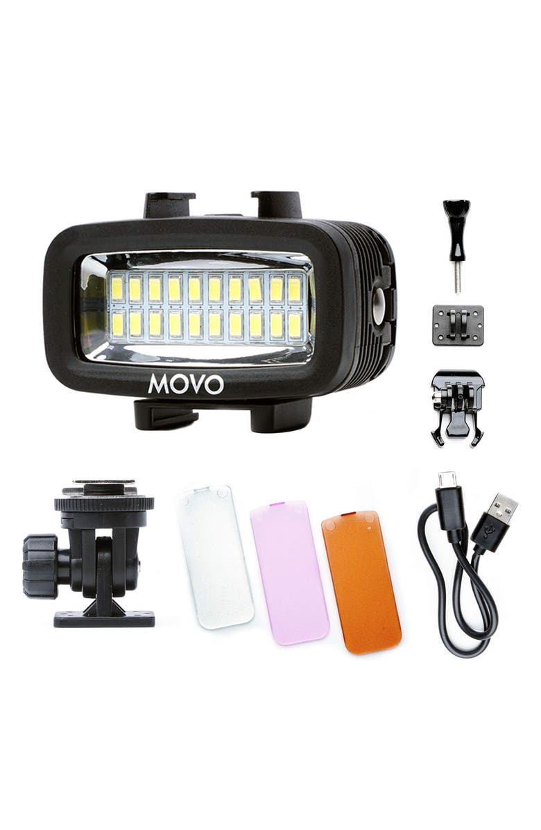 MOVO LED-WP Underwater High-Power LED Video Light - Compatible with GoPro, DSLR, Main, color, Black