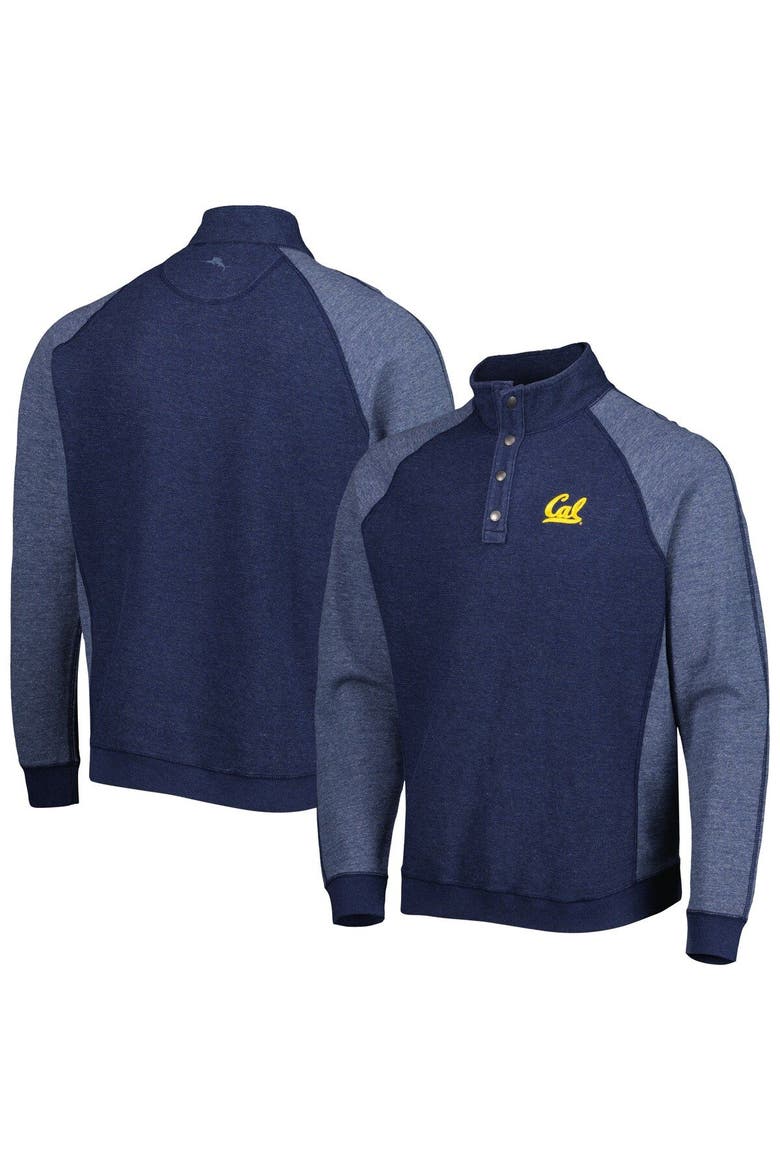 Men's Tommy Bahama Navy Cal Bears Sport Scrimmage Snap Mock Neck Raglan Button-Up Jacket, Main, color, Navy