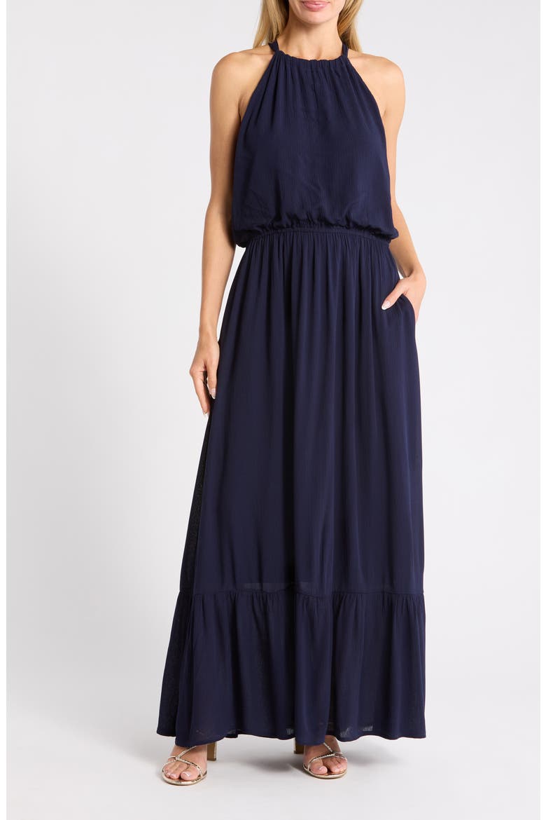gauze maxi dress nordstrom rack Melrose and Market Gauze Tiered Maxi Dress in Black at Nordstrom Rack, Size X-Large