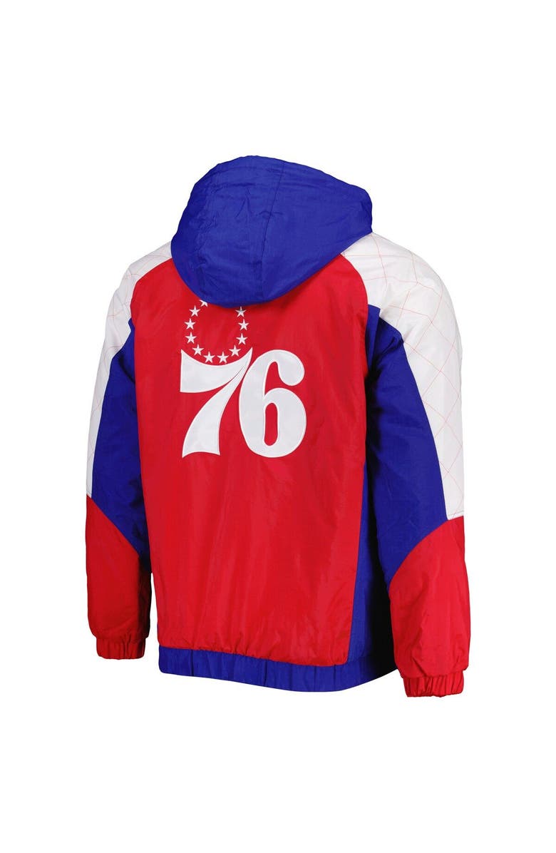 STARTER Men's Starter Royal Philadelphia 76ers Body Check Raglan Hoodie Half-Zip Jacket, Alternate, color, Royal