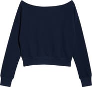 MPG Flashdance Boat Neck Fleece Sweatshirt