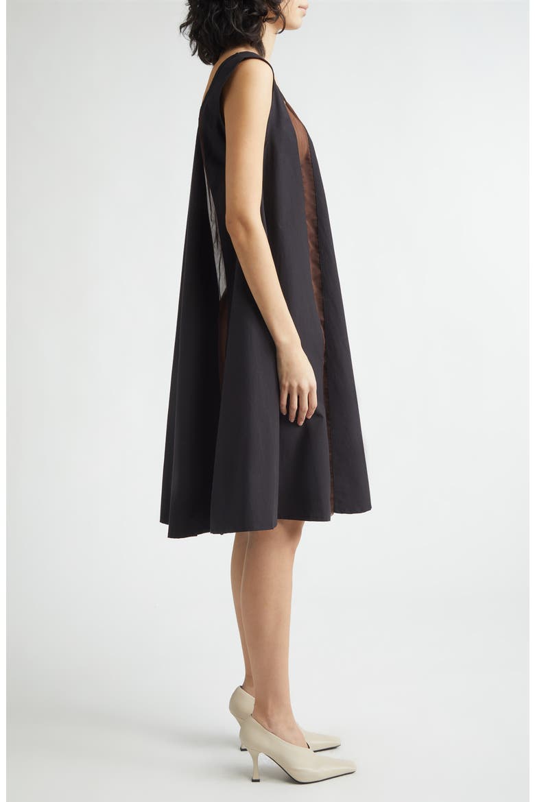 Lamp Shade Organic Cotton Trapeze Dress, Alternate, color, BLACK
