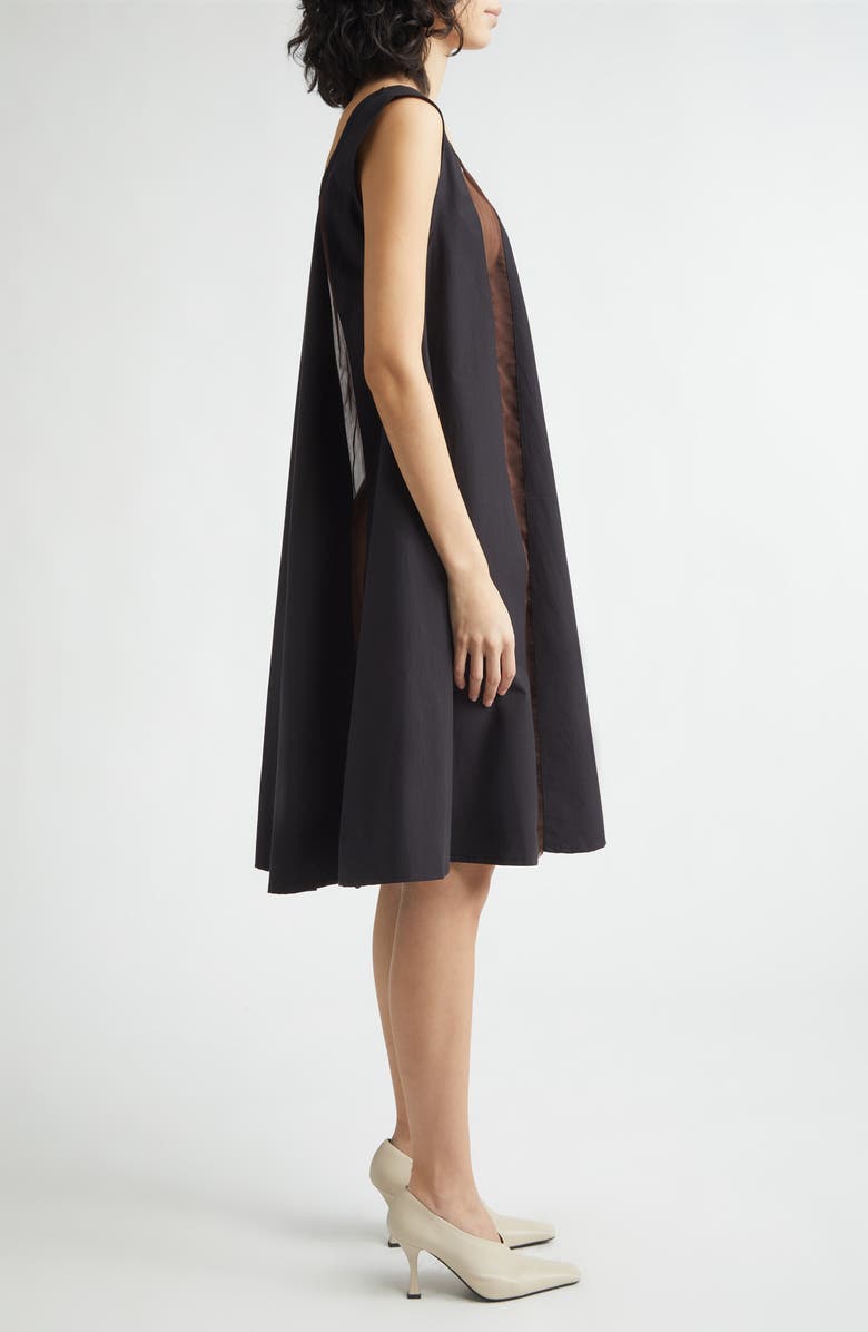 KÚR Lamp Shade Organic Cotton Trapeze Dress, Alternate, color, Black