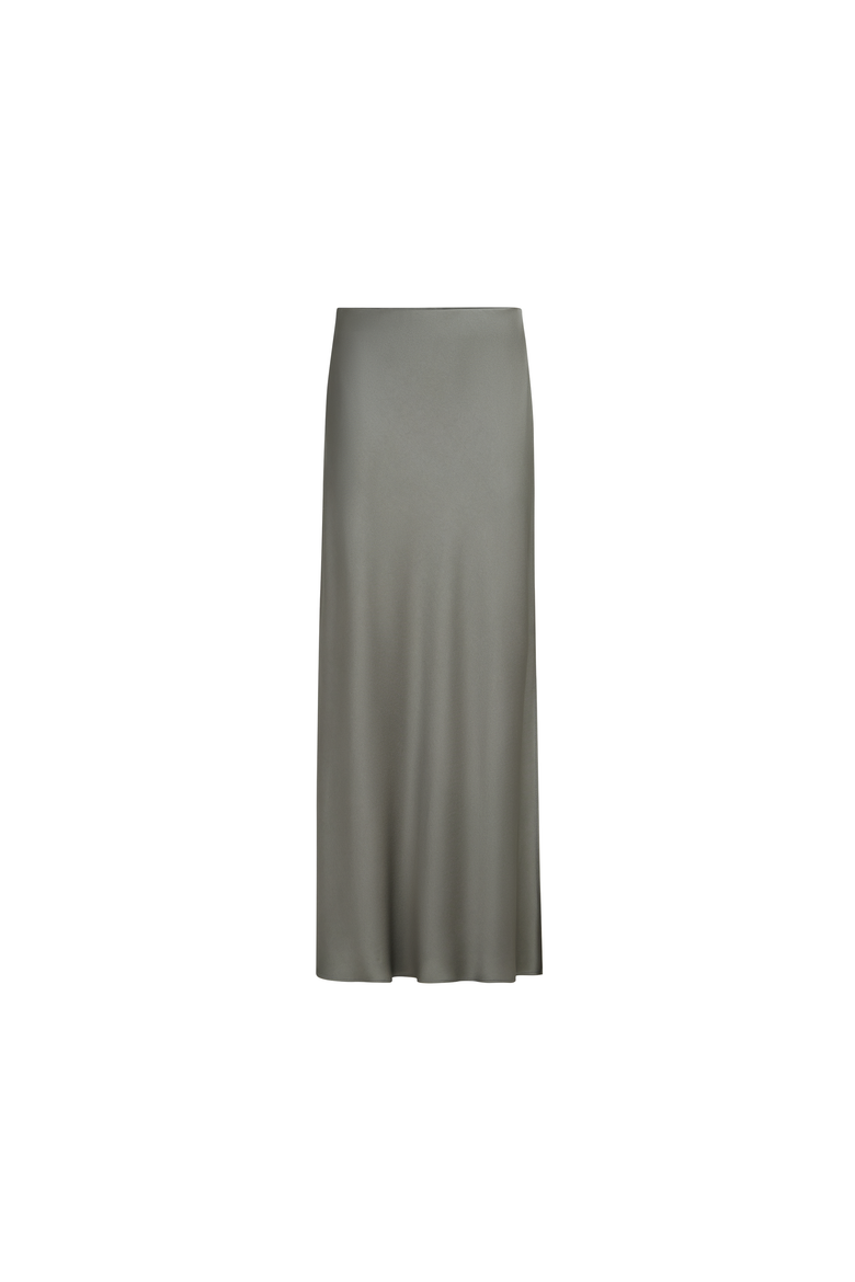Fluid Bias-Cut skirt, Alternate, color, Olive