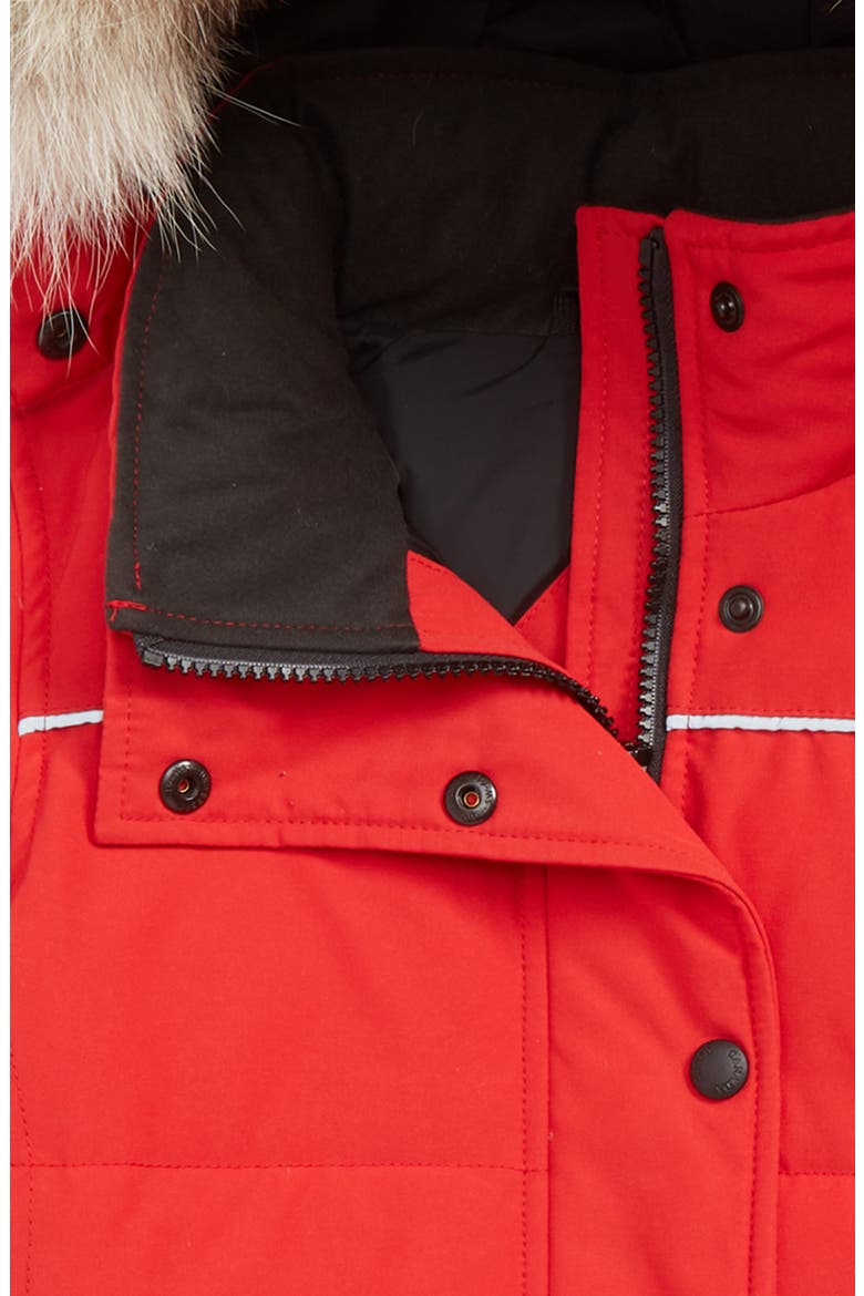 Juniper Down Parka with Genuine Coyote Fur Trim, Alternate, color, RED