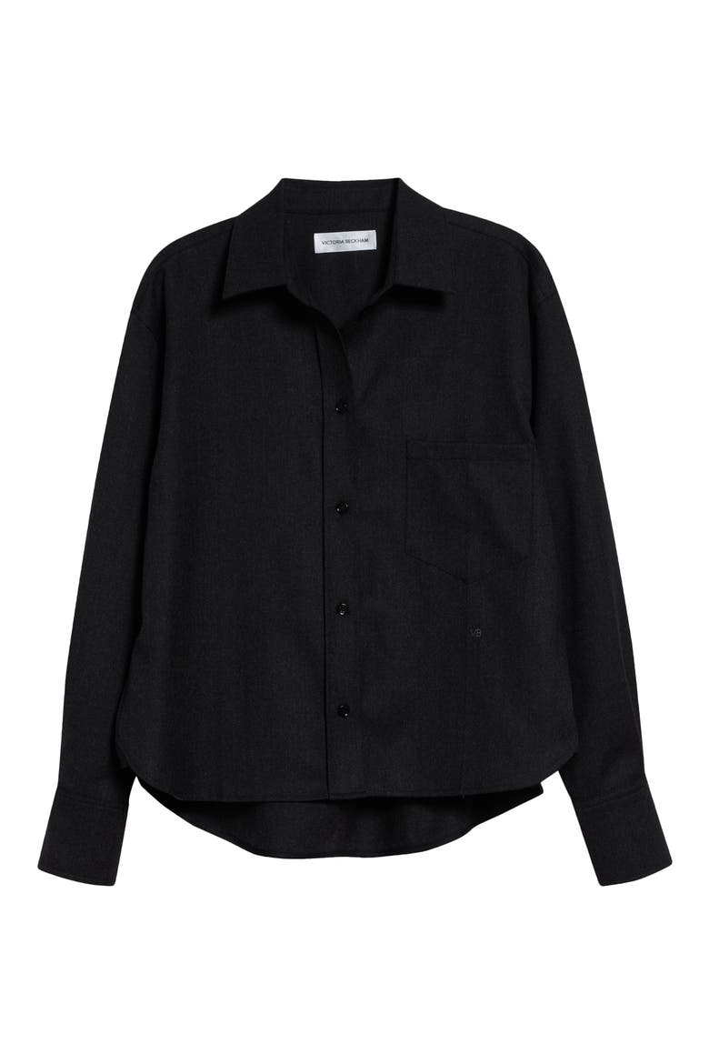 Ellys Wool Button-Up Shirt, Alternate, color, DARK GREY MELANGE