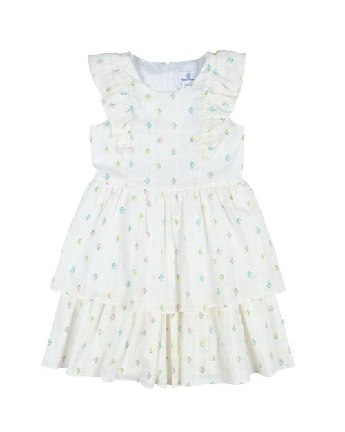 Shop Florence Eiseman Printed Floral Dress With Ruffles In White/multicolor