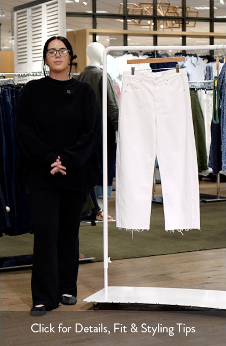 Hattie Raw Hem High Waist Ankle Barrel Leg Jeans, sales video thumbnail