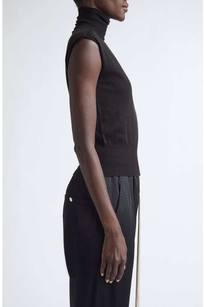 Cap Sleeve Wool Turtleneck Sweater, Alternate, color, BLACK