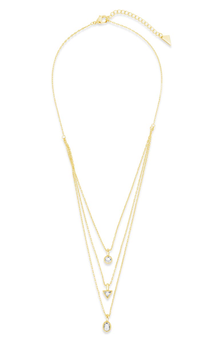 Sterling Forever Julia Layered Pendant Necklace, Alternate, color, Gold