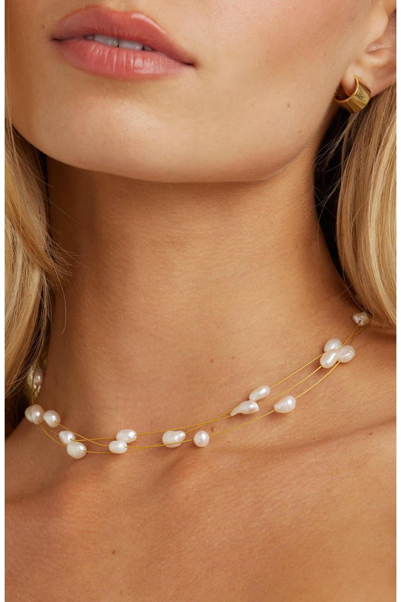 Pacific Pearl Choker, Alternate, color, Gold