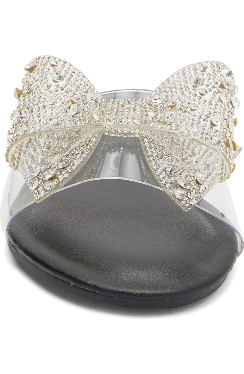 TOP MODA Peach Bow Slide Sandal, Alternate, color, Black